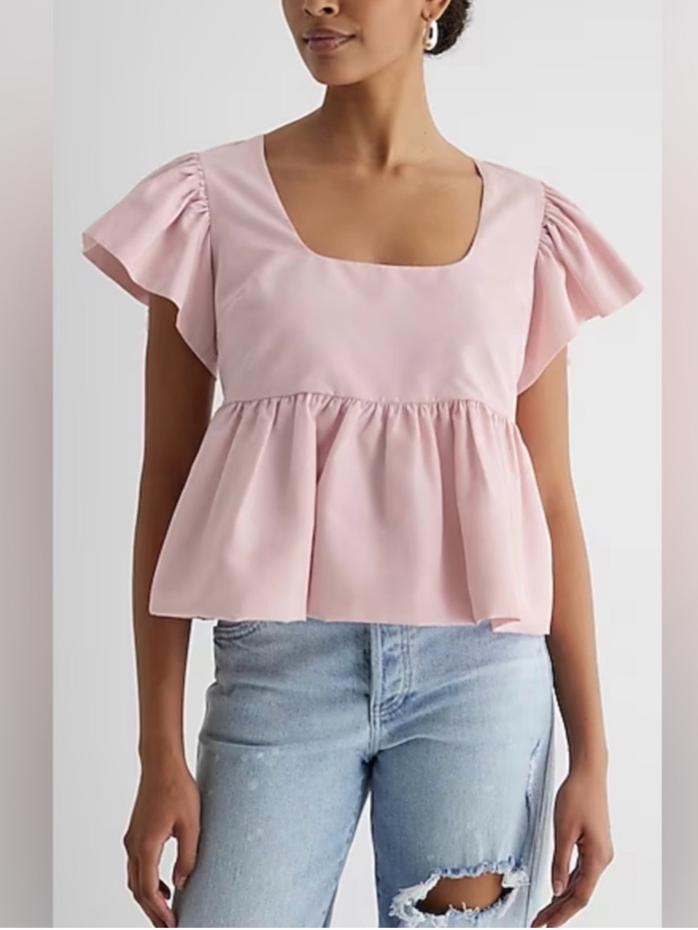 Express ballet pink peplum top